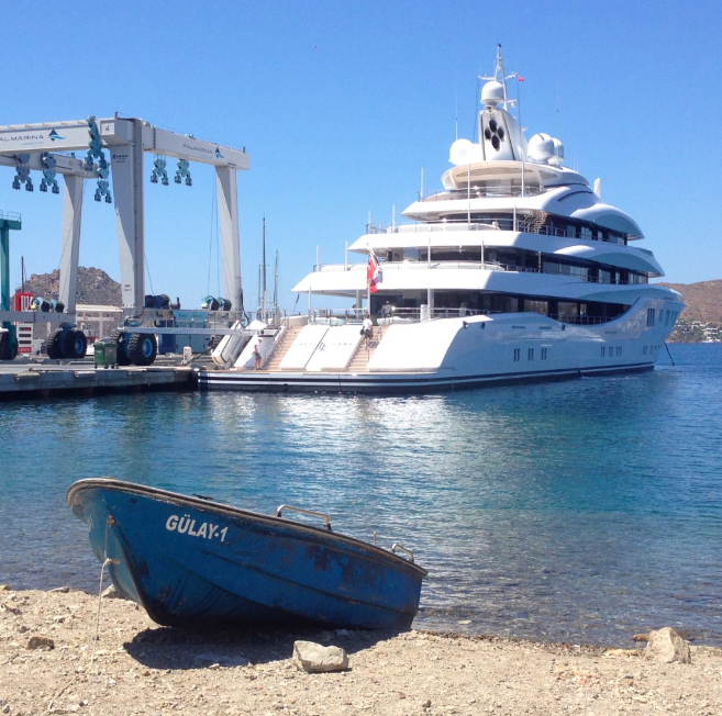 Mega yachts head for Yalikavak Marina, the deepest Marina in Turkey. It's also home to fisherman who remember the town when it was a thriving sponge diving port.