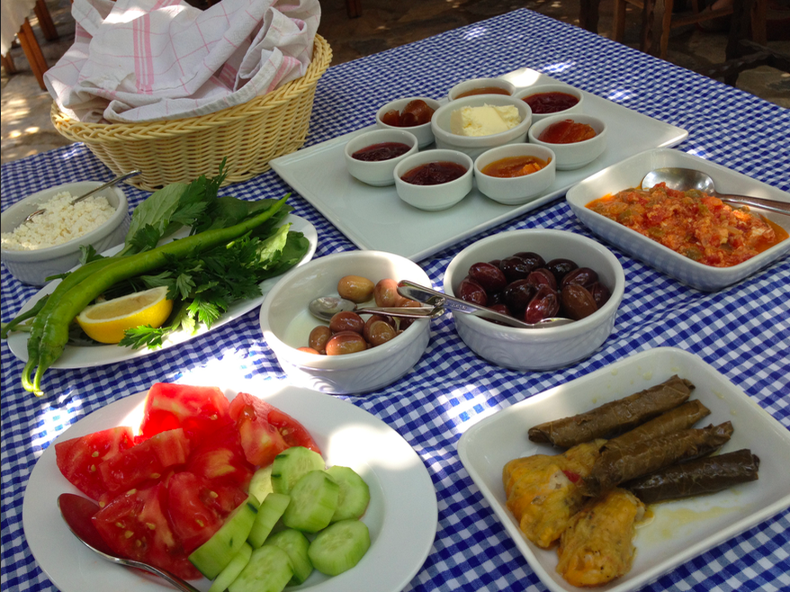 Turkish Breakfast at Dirmil Koy Kahvaltisi​ Yalikavak Bodrum Turkey